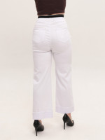 Джинси жіночі білі широкі тонкі великі розміри 1624-B-2