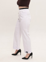 Джинси жіночі білі широкі тонкі великі розміри 1624-B-2