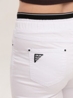 Штани жіночі білі МОМ тонкі з резинкою на поясі 1632-2