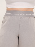 Штани жіночі світло-бежеві тонкі широкі з гумкою на пояс 7739-1