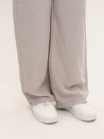 Штани жіночі світло-бежеві тонкі широкі з гумкою на пояс 7739-1