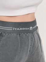 Штани жіночі оливкові тонкі широкі з гумкою на пояс 7739-2