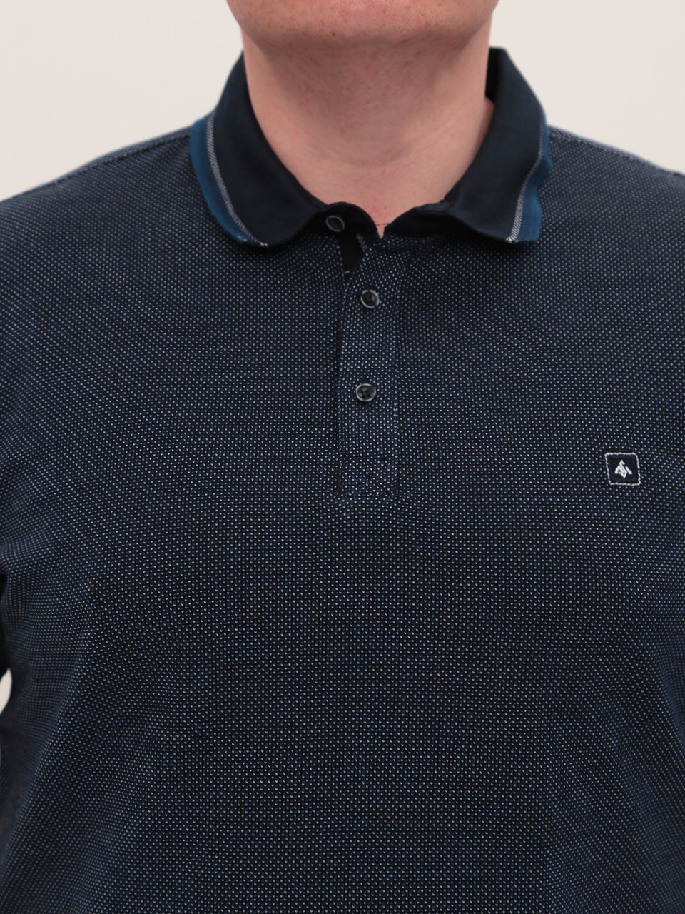 Поло чоловіче темон-синє в крапку великі розміри 1011-B-3