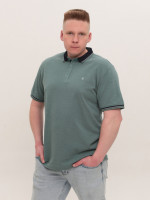 Поло чоловіче зелене в крапку великі розміри 1011-B-4