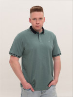 Поло чоловіче зелене в крапку великі розміри 1011-B-4