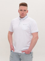 Поло чоловіче біле однотонне короткий рукав 9200-6