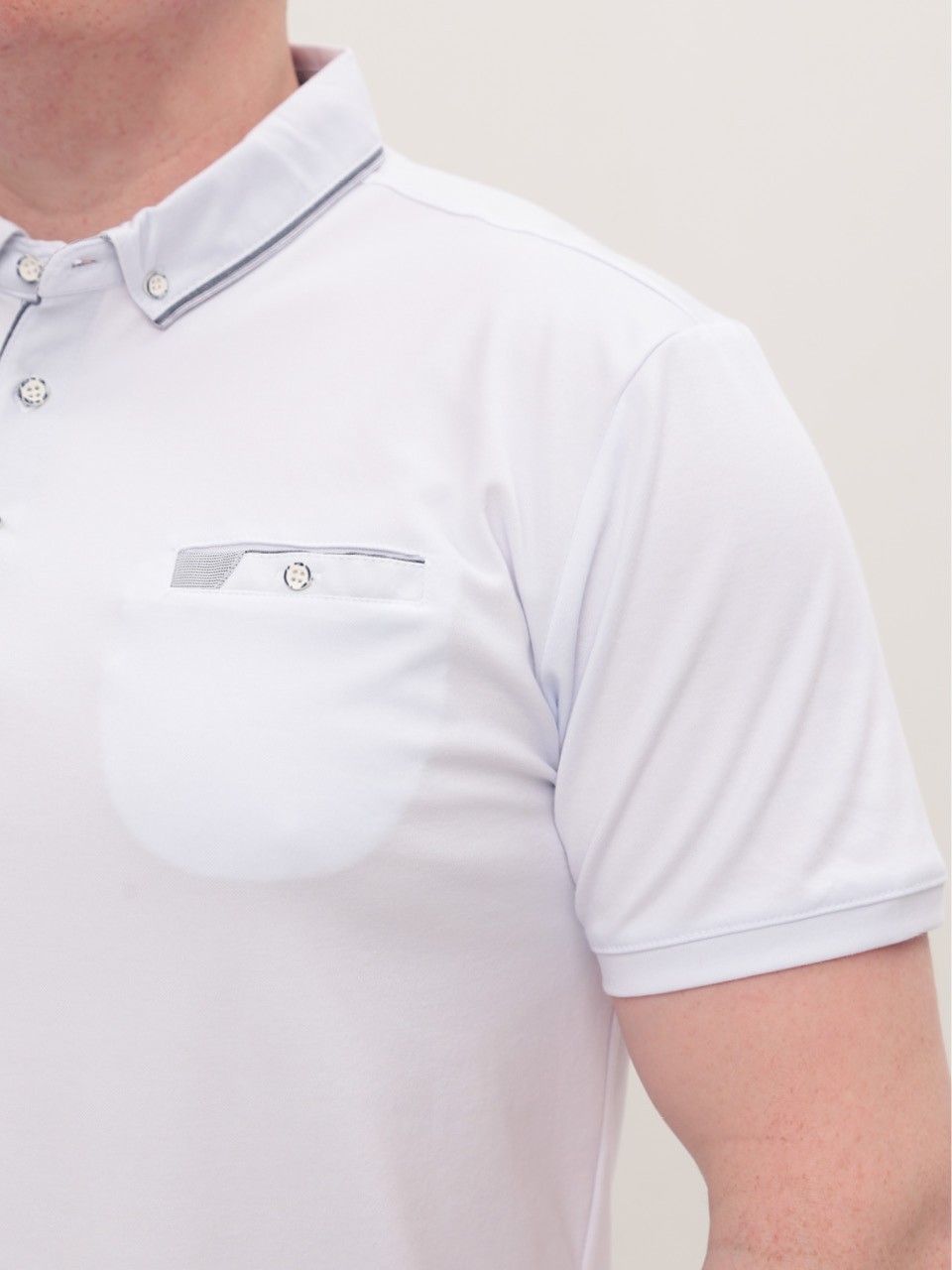 Поло чоловіче біле однотонне короткий рукав 9200-6