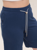 Шорти жіночі темно-сині прямі з резинкою на поясі 6028-1