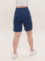 Шорти жіночі темно-сині прямі з резинкою на поясі 6028-1
