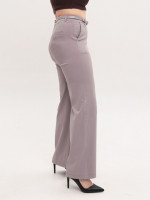 Штани жіночі сірі широкі зі стрейчем великі розміри 20508-B-4
