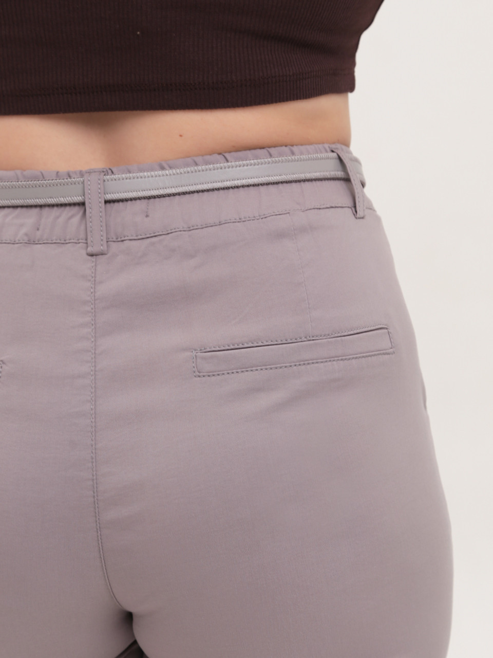 Штани жіночі сірі широкі зі стрейчем великі розміри 20508-B-4