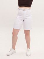 Шорти жіночі білі прямі зі стрейчем 6034-2