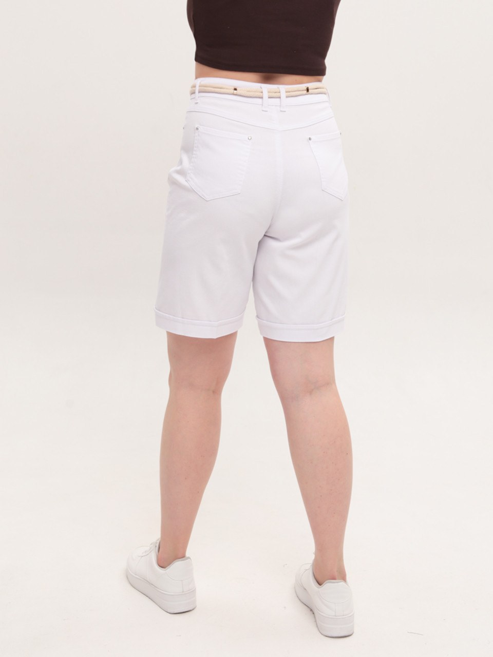 Шорти жіночі білі прямі зі стрейчем 6034-2