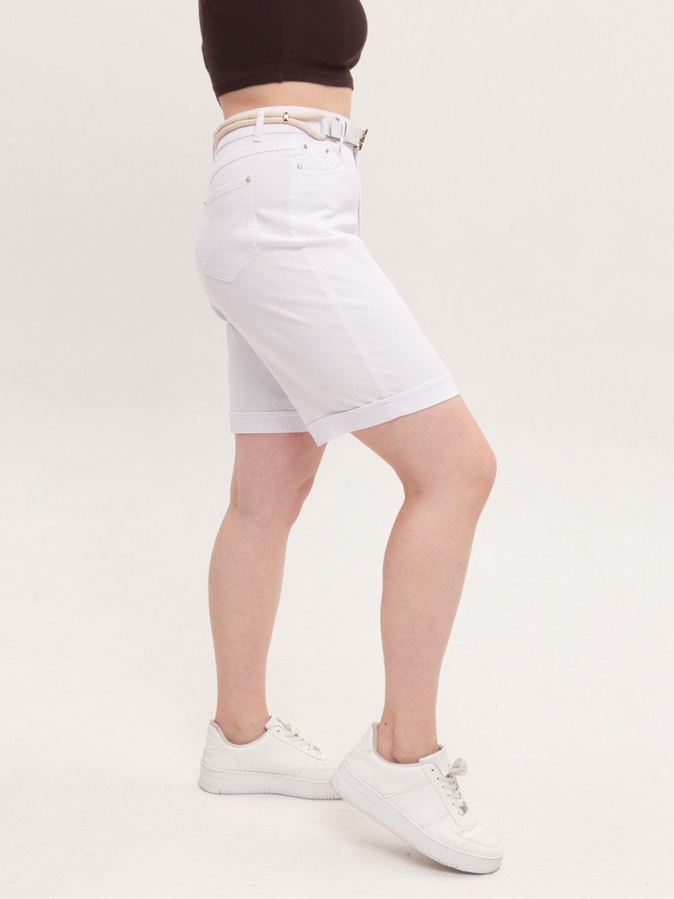 Шорти жіночі білі прямі зі стрейчем 6034-2
