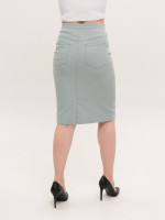 Жіноча спідниця оливкова з гумкою на поясі великі розміри 3152-B-3