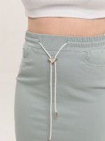 Жіноча спідниця оливкова з гумкою на поясі великі розміри 3152-B-3