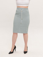 Спідниця жіноча оливкова з гумкою на поясі 3152-3