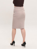 Жіноча спідниця бежева з гумкою на поясі великі розміри 3152-B-1