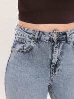 Джинсы женские голубые клеш с высокой посадкой 1563