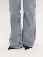 Джинсы женские голубые клеш с высокой посадкой 1563