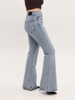 Джинсы женские голубые клеш с высокой посадкой 1563