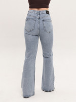 Джинсы женские голубые клеш с высокой посадкой 1563
