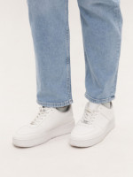 Джинси жіночі блакитні прямі МОМ зі стрейчем 1597-B