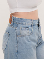 Шорты женские багги голубые длинные 4451