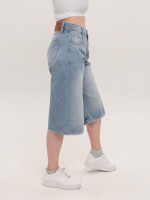 Шорты женские багги голубые длинные 4451