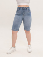 Шорты женские голубые удлиненные большие размеры 4543-B