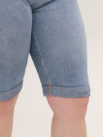 Шорты женские голубые удлиненные большие размеры 4543-B