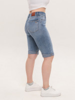 Шорты женские голубые удлиненные большие размеры 4543-B