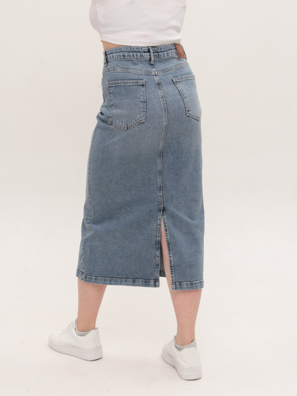 Спідниця жіноча джинсова довга синя зі стрейчем 5062-2