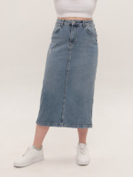 Спідниця жіноча джинсова довга синя зі стрейчем 5062-2
