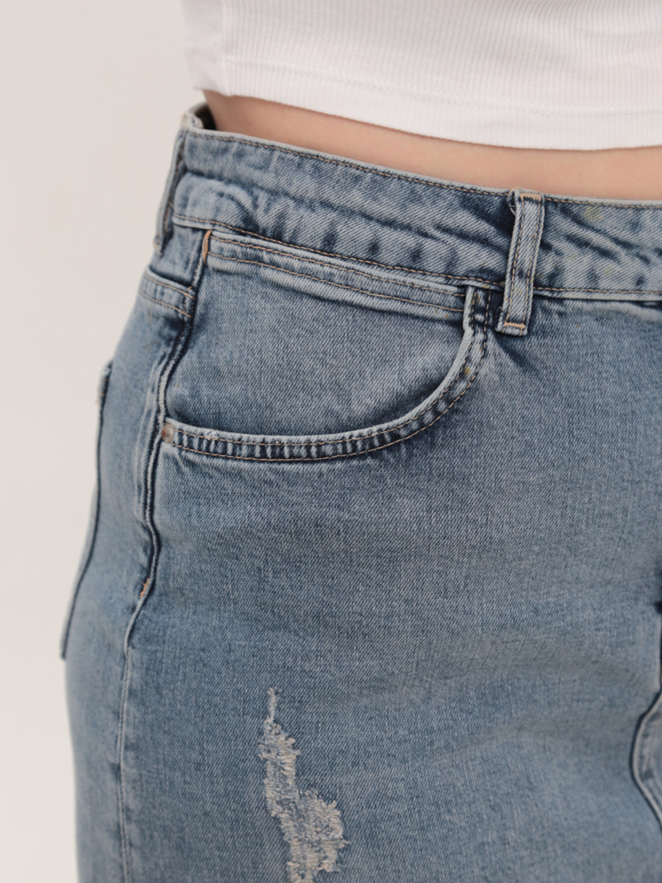 Спідниця жіноча джинсова довга синя зі стрейчем 5062-2