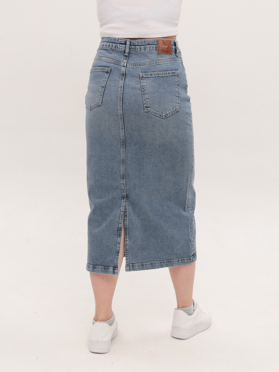 Спідниця жіноча джинсова довга синя зі стрейчем 5062-2