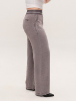 Штани жіночі коричневі тонкі широкі з гумкою на пояс 7740-B-4