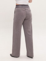 Штани жіночі коричневі тонкі широкі з гумкою на пояс 7740-B-4