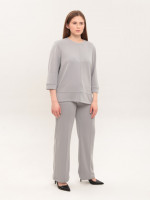 Костюм женский серый повседневный с широкими брюками 2364-5