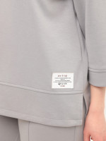 Костюм женский серый повседневный с широкими брюками 2364-5