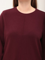 Костюм женский бордовый повседневный с широкими брюками 2364-4