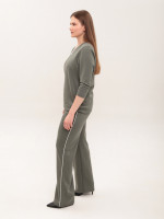 Костюм женский со штанами палаццо зеленый 2334-2