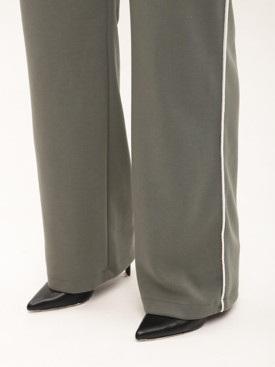 Костюм женский со штанами палаццо зеленый большой размер 2334-B-2