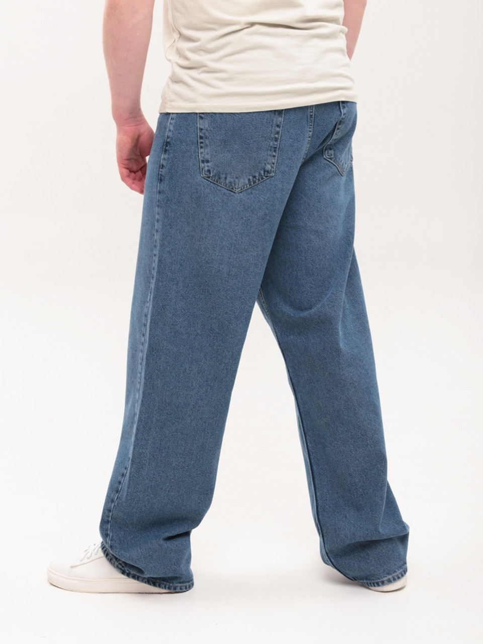 Джинсы мужские синие багги с высокой посадкой 3998