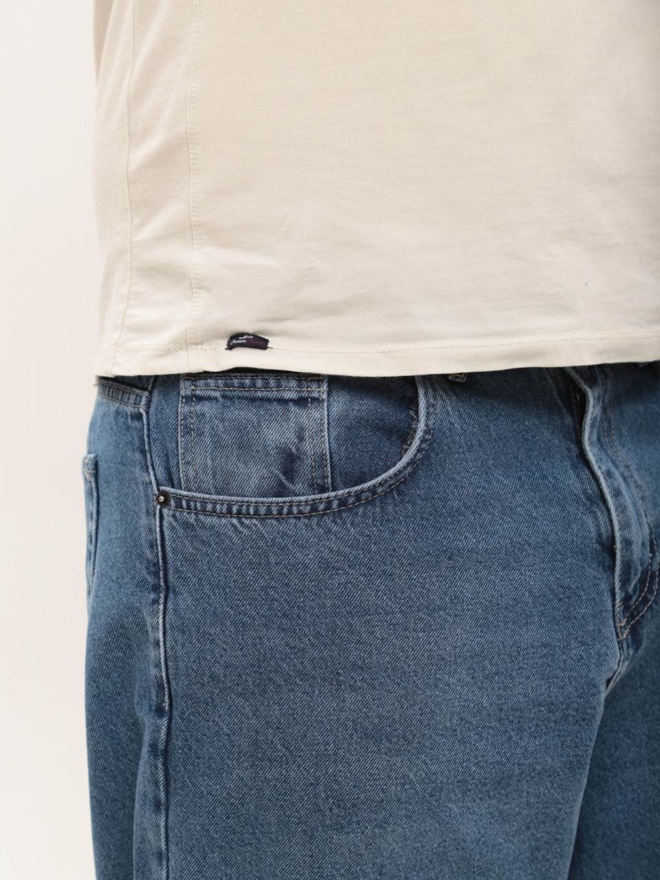 Джинсы мужские синие багги с высокой посадкой 3998