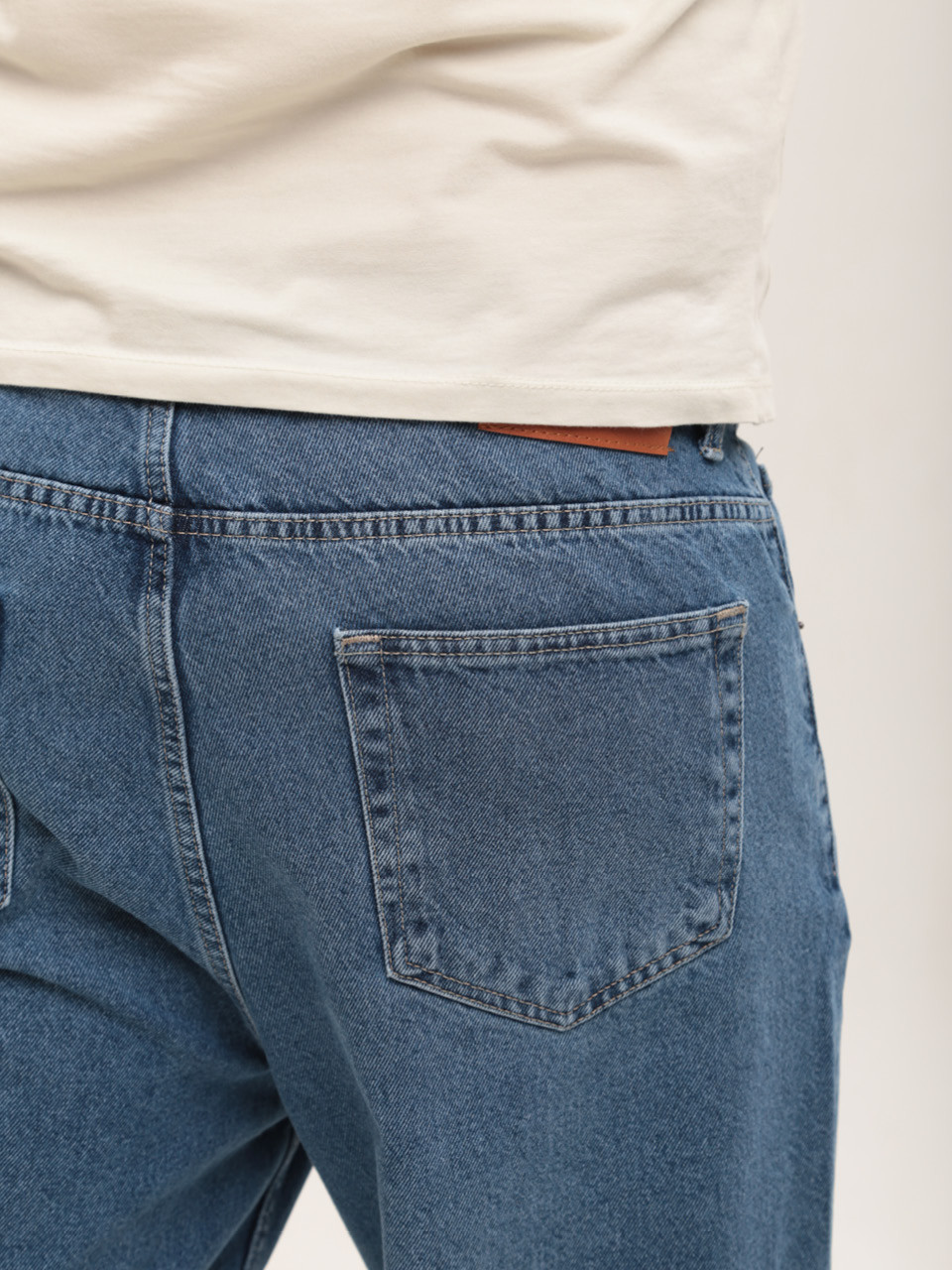 Джинсы мужские синие багги с высокой посадкой 3998