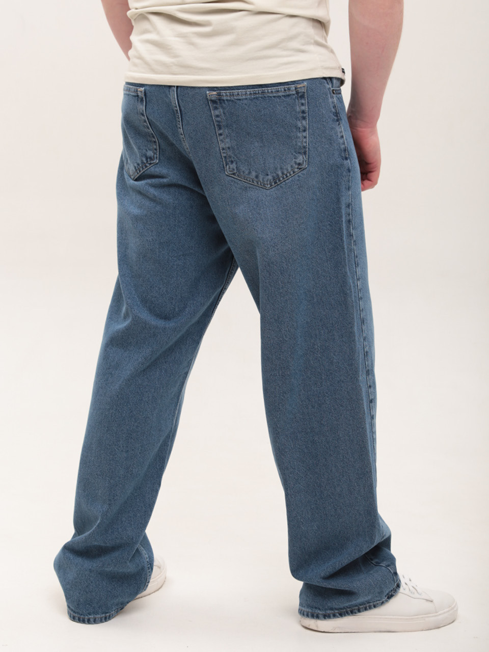 Джинсы мужские синие багги с высокой посадкой 3998