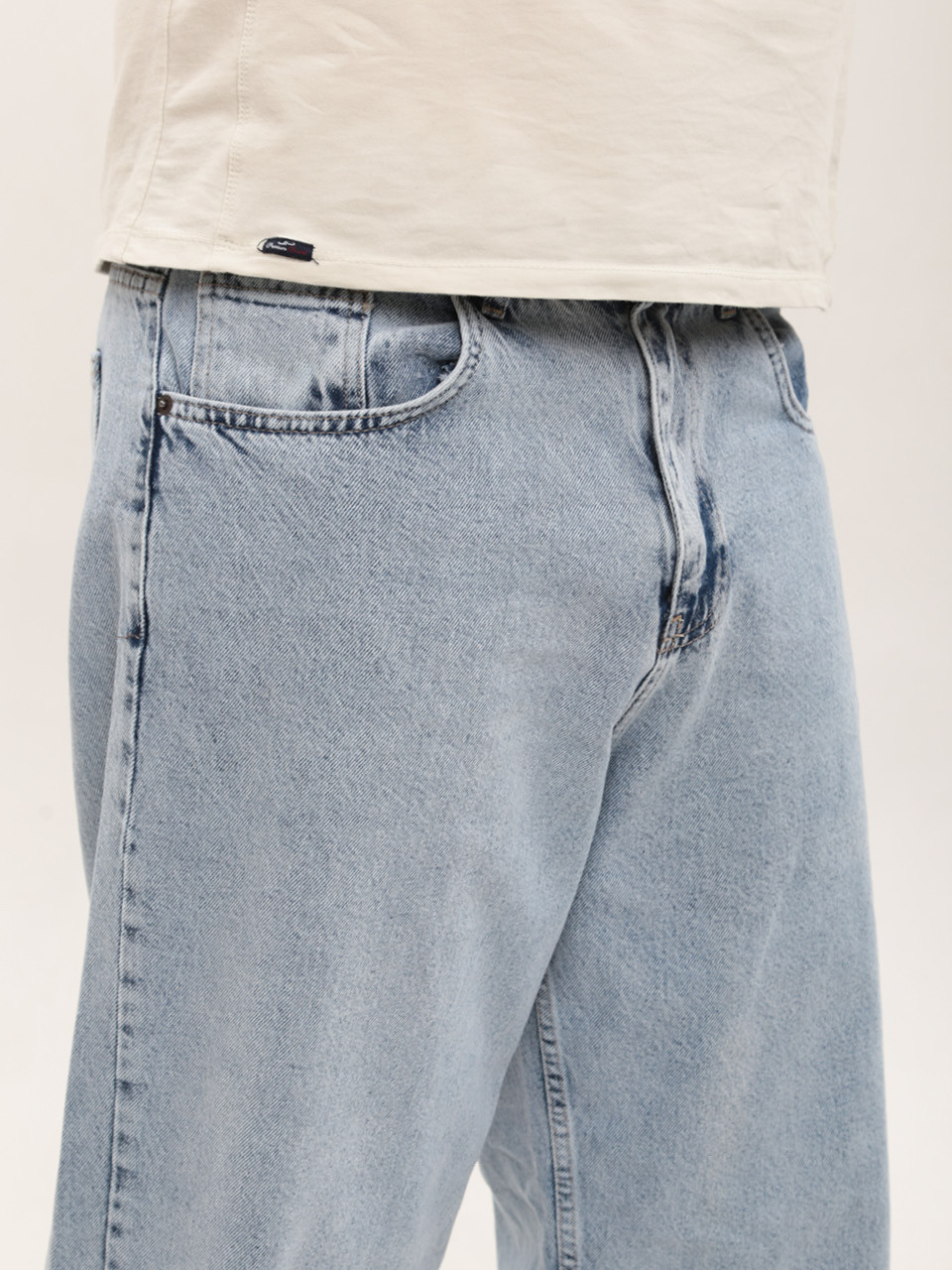 Джинси чоловічі світло-блакитні баггі з високою посадкою 3990