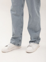 Джинсы мужские светло-голубые трубы с высокой посадкой 3987