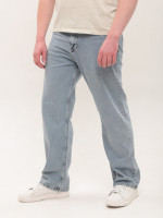 Джинсы мужские светло-голубые трубы с высокой посадкой 3987
